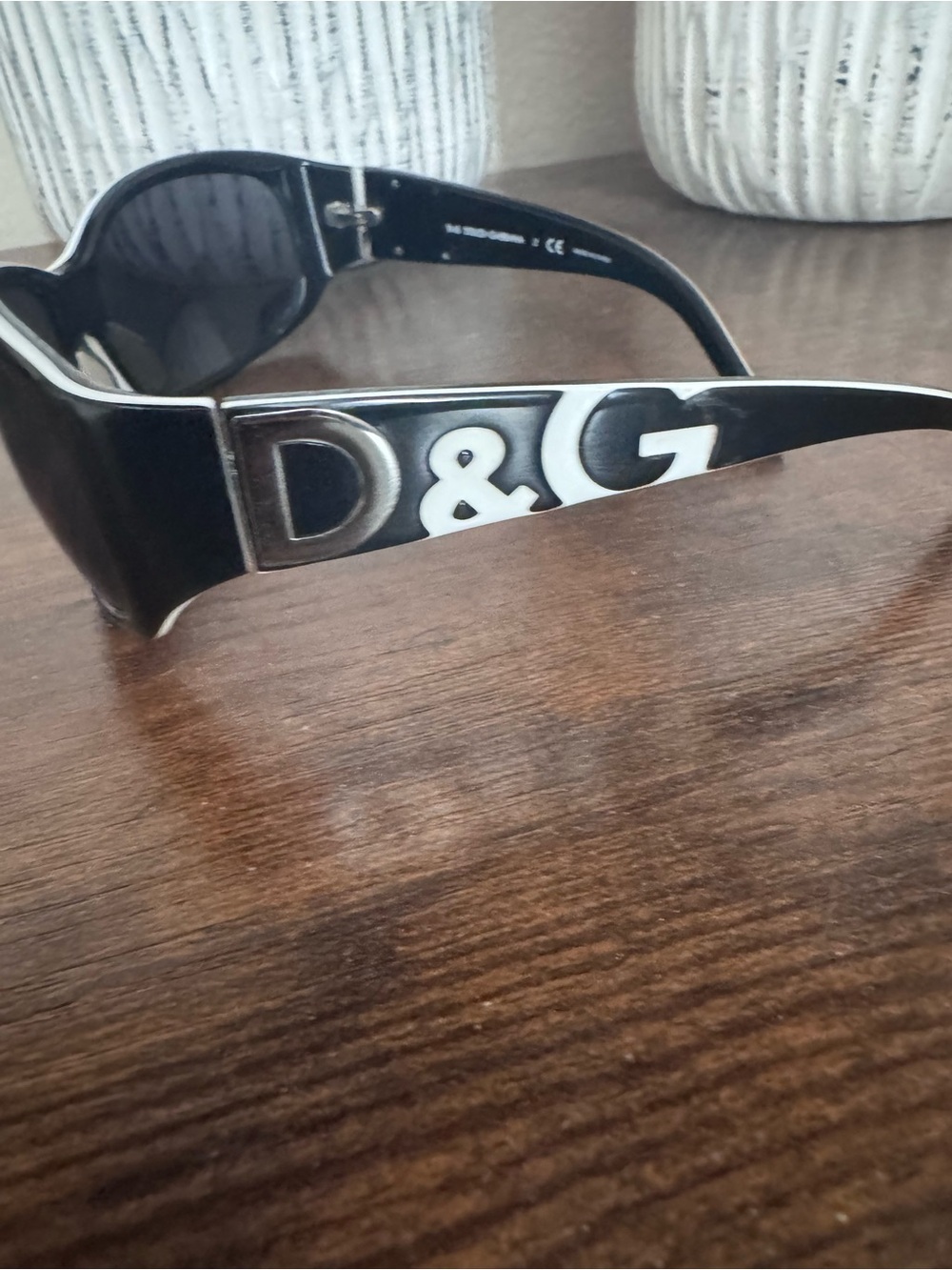 D&G Black Logo Wrap Sunglasses with Silver Accents - Picture 6 of 9